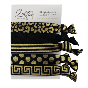 black and gold hair ties